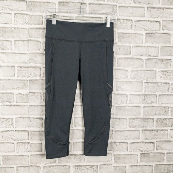 Lululemon Women's Crop Leggings mesh ankle Gray size 6 - Picture 1 of 6